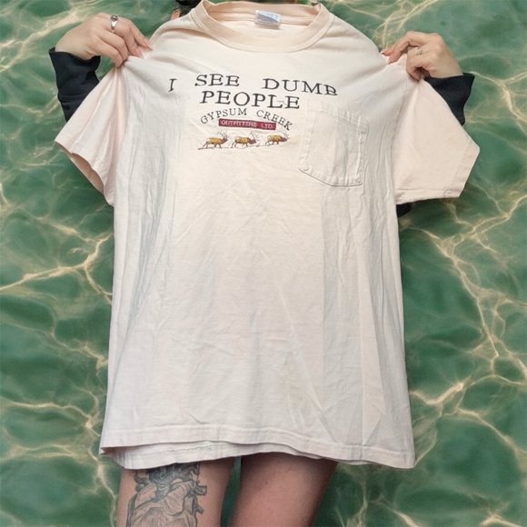 "I see dumb people" Embroidered Gypsum Creek Outfitters LTD Large T-Shirt - Picture 3 of 8